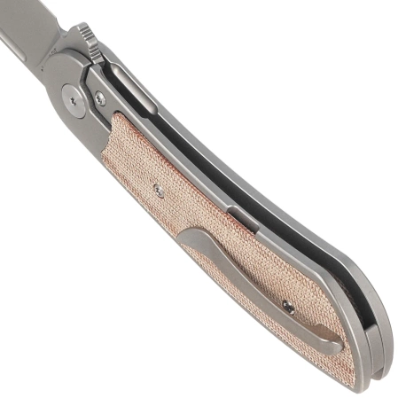 Nóż składany Bestech Vestige GreyTitanium/Natural Micarta, Stonewashed MagnaCut by Justin Lundquist (BT2411B)