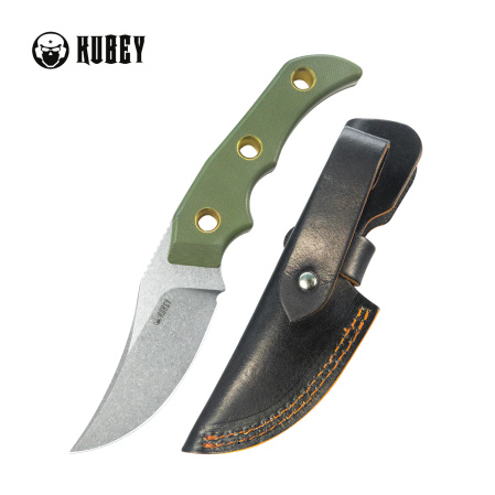 Kubey Blade Hunter Knife Green G10, Beadblasted 14C28N by Mikkel Willumsen (KU375C)