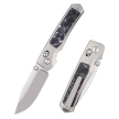 Remette RT-Aurora Knife Gray Titanium/Carbon Fiber, Manual Fine Grinding Satin/Pearlescent M390 (AURA-P)
