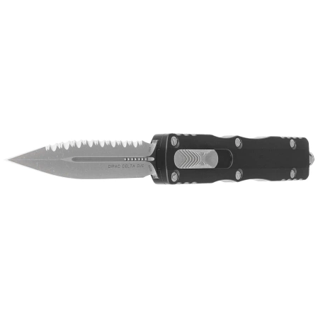 Microtech Dirac Delta D/E OTF Knife Black Aluminum, Apocalyptic F/S by Tony Marfione (227-12AP)