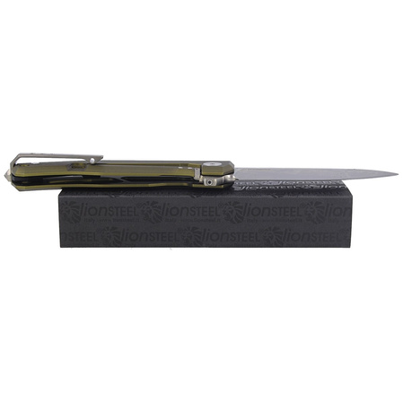 Nóż składany LionSteel Myto Green Aluminium, StoneWashed M390 by Molletta (MT01A GS)