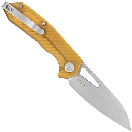 Kubey Knife Vagrant Ultem, Sand Blasted 14C28N by Maksim Tkachuk (KU291Q)