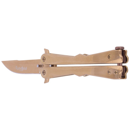Nóż składany motylek Martinez Albainox Balisong RainGold Steel, RainGold 3Cr13Mov (02165)