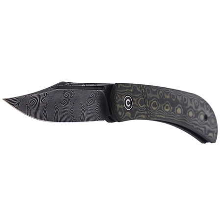 CIVIVI Appalachian Drifter Yellow G10/Rose Pattern Carbon Fiber, Damascus (C2015DS-3)