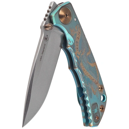 Nóż składany Spartan Blades Harsey Folder ''God & Country'' Titanium, Satin MagnaCut by William W. Harsey (SF5 Custom God & Country)
