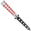 Third Decor Habitat Balisong Training Knife White/Red Aluminium, Black 420 (K2813-2)