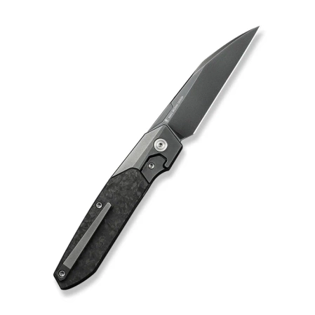 WeKnife Brr15 Gray Titanium/Shredded Carbon Fiber, Polished Gray M390 by Rafal Brzeski (WE24007-3)