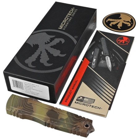 Nóż automatyczny OTF Microtech Luminary ZBP D/E Signature Topographic Badlands/Bazooka Camo Aluminium, Topographic Badlands/Bazooka Camo M390MK by Tony Marfione (1270-1TPBNBOCS)