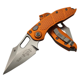 Microtech Stitch S/E-A Automatic Knife Orange Tri-Grip Aluminum, Stonewashed by Sebastijan Berenji and Tony Marfione (169-10OR)