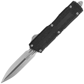 Microtech Scarab II D/E Gen III OTF Knife Black Aluminum/3M, Stonewashed M390MK by Tony Marfione (1280-10)
