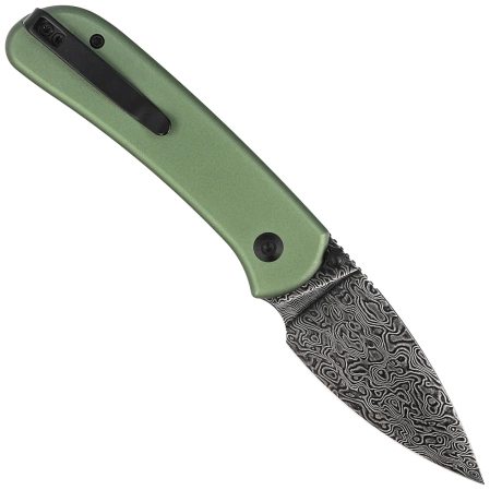 Nóż składany Civivi Qubit Green Aluminum, Black Damascus (C22030E-DS1)