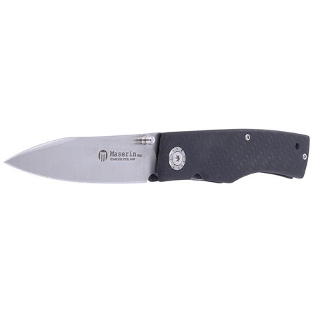 Maserin Carbon 392 Black Carbon Fiber, Satin N690 by Salvatore Puddu Knife (392/CN)