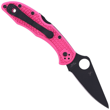 Spyderco Delica 4 FRN Pink, Black Blade Plain CPMS30V knife (C11FPPNS30VBK)
