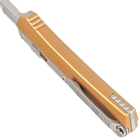 Microtech Glykon S/E Tan Aluminium/Titanium, Stonewashed M390 by Tony and Sean Marfione (184-10TA)