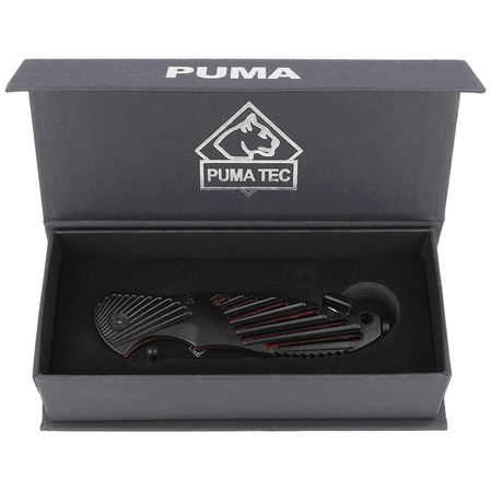Nóż składany ratowniczy Puma Solingen Black Aluminium, Black Blade (319911)
