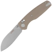 Kubey Breeze Knife Tan G10, Stonewashed 14C26N by Caleb Waltman (KU288C)