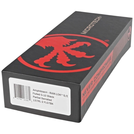 Nóż składany Microtech Amphibian Ram-Lok P/S Fluted Black G10, Black M390MK by Tony Marfione (137RL-2FLGTBK)