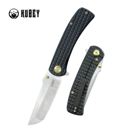 Kubey Interflow Knife Black Frag Titanium, Satin M390 by James Lowe (KB294C)