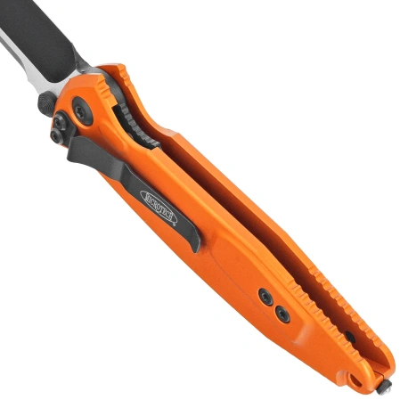 Microtech Socom Elite S/E-M Knife Orange Tangerine Aluminum, Black M390MK by Tony Marfione (160-1OT)