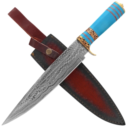 Martinez Albainox Knife Blue Acrylic, Damascus 256 Layers (32564)