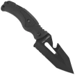 Martinez Albainox 2-in-1 Tactical Folding Knife, Black Rubberized Fiber, Black 3Cr13MoV (32316)