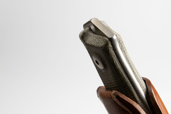 LionSteel Bushcraft Knife Green Micarta, Stone Washed Sleipner by Molletta (B41 CVG)