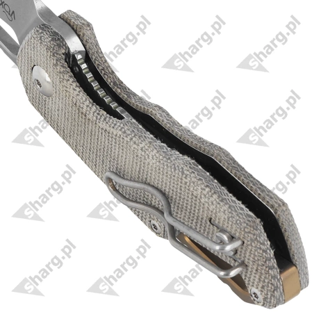 Nóż składany MKM Isonzo Clip Point Green Canvas Micarta, Stonewashed M390 by Jesper Voxnæs (MK FX03M-3GC)