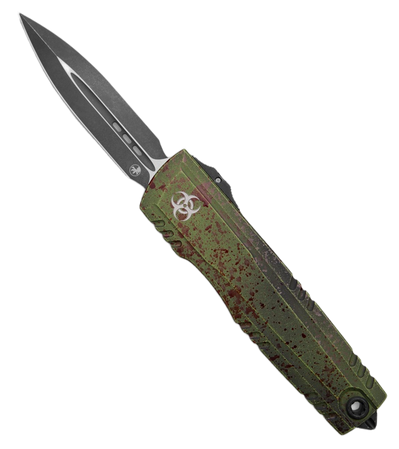 Microtech Luminary ZBP D/E Signature OTF Knife Outbreak Aluminium, Black Stonewashed M390MK by Tony Marfione (1270-1OBSD)