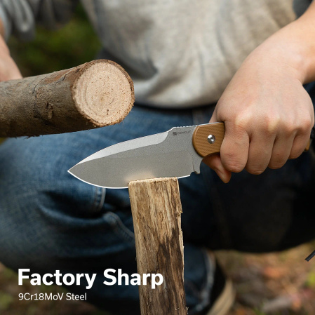 Sencut Toxodon Knife Brown G10, Stonewashed 9Cr18MoV (S24036-3)