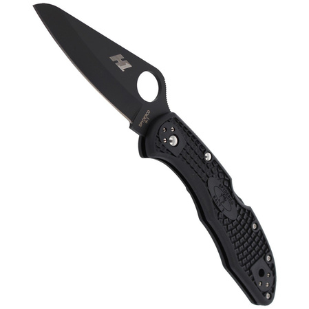 Spyderco Salt 2 Black, Black Blade Plain H2 Knife (C88PBBK2)