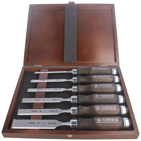Narex Profi chisel set with side chamfer 6, 10, 12, 16, 20, 26 (853053)