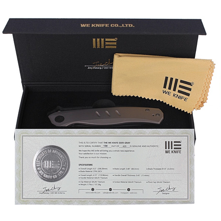 We Knife LE No 399/420 Seer Gray Titanium / Silver (WE20015-3)