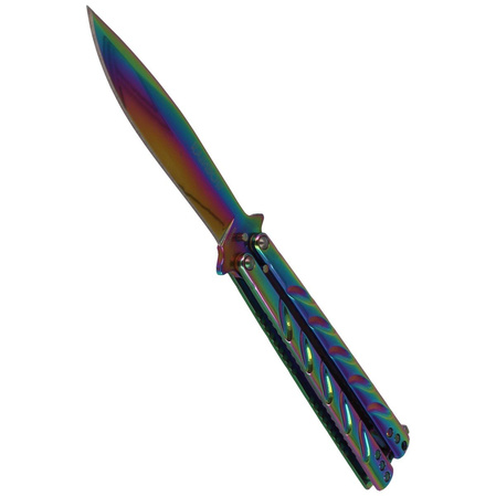 Martinez Albainox Balisong butterfly knife, Rainbow Finish (02103)
