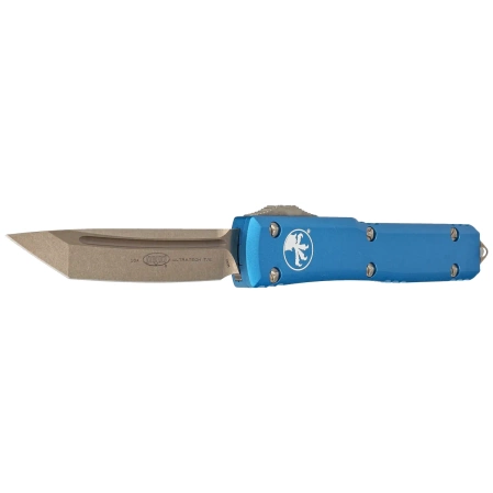 Microtech Ultratech T/E OTF Knife Blue Aluminum, Bronzed M390 by Tony Marfione (123-13BL)