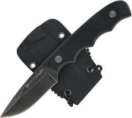Tecnocut TCN3418 Neck Knife - Black G10, Black Stonewashed 440