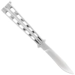 Third Decor Habitat Balisong Silver Stainless Steel, Satin 420 Butterfly Knife (K2919B)