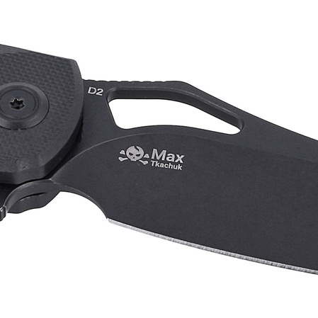 Nóż Kubey Knife Drake, Black G10, Dark Stonewashed D2 by Maksim Tkaczuk (KU310F)