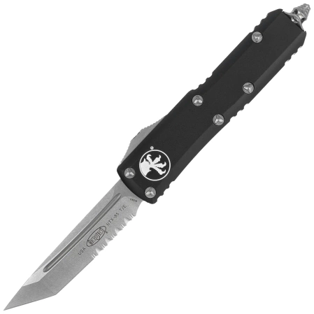 Nóż automatyczny OTF Microtech UTX-85 T/E Black Aluminium, Stonewashed P/S M390 (233-11)