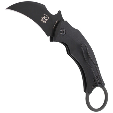 Nóż FOX Karambit Black Bird G10 Black, Black Idroglider by Bastinelli (FX-591)