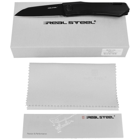 Nóż składany Real Steel Solis Black Titanium, Blackwash N690 by Poltergeist Work (7063B)