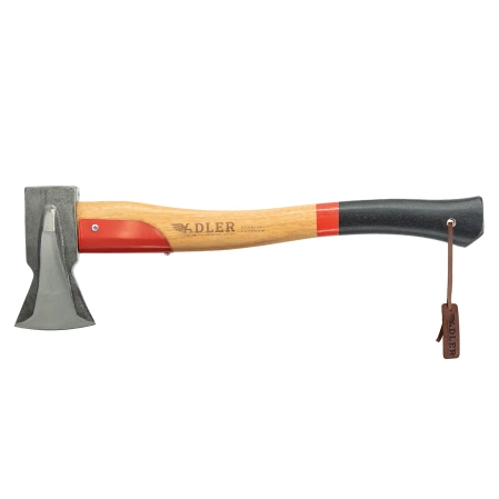Adler Short Splitter Black / Red Hickory Wood, C45 Carbon Steel (230.0H125A011)