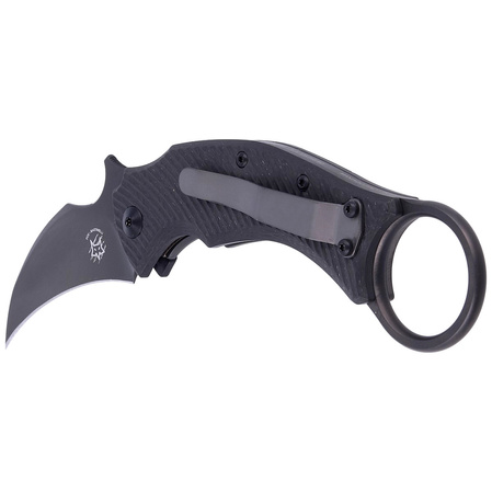 FOX Karambit Black Bird Black Carbon Fiber / Gray Titanium, Black ELMAX by Bastinelli (FX-591 TIC B)