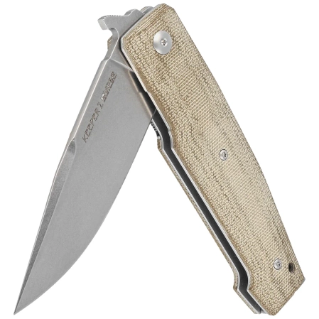 Nóż składany Viper Keeper 2 Green Canvas Micarta, Stonewashed Elmax by Fabrizio Silvestrelli (V6000CG)