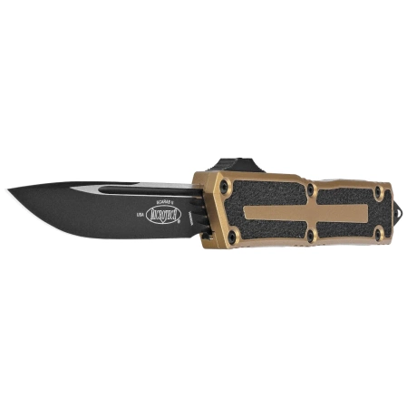 Microtech Scarab II Gen III S/E OTF Knife Tan Aluminum, Black M390MK by Tony Marfione (1278-1TA)