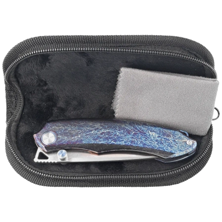 Remette Wild Species Knife Dark Blue Titanium, Hand Grinding M390 (WD108-B)