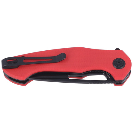 Kubey Knife Dugu, Red G10, Dark Stonewashed 14C28N (KU210F)