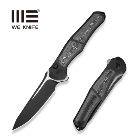 Nóż składany WeKnife 702XI LE No 087/150 Black Integral Titanium/Aluminum Foil Carbon Fiber, Black Stonewashed M390 (WE07B-2)