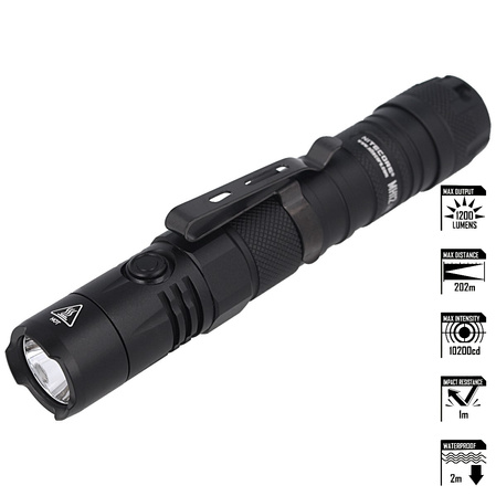 Latarka NiteCore MH12 V2 1200 lm, MultiTask Hybrid z uchwytem