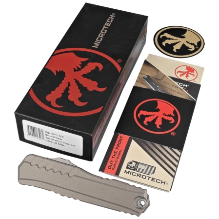 Nóż automatyczny OTF Microtech Cypher II S/E Natural Clear Aluminium, Apocalyptic M390MK by Deryk Munroe and Tony Marfione (1241-10 APNC)