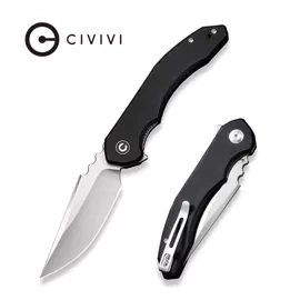 Civivi Bluetick Knife Black G10, Satin 14C28N by Bryan Montalvo (C23050-1)